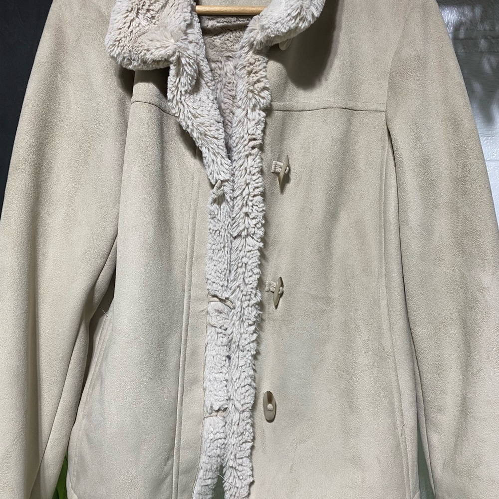 Women's Cream Shearling Coat